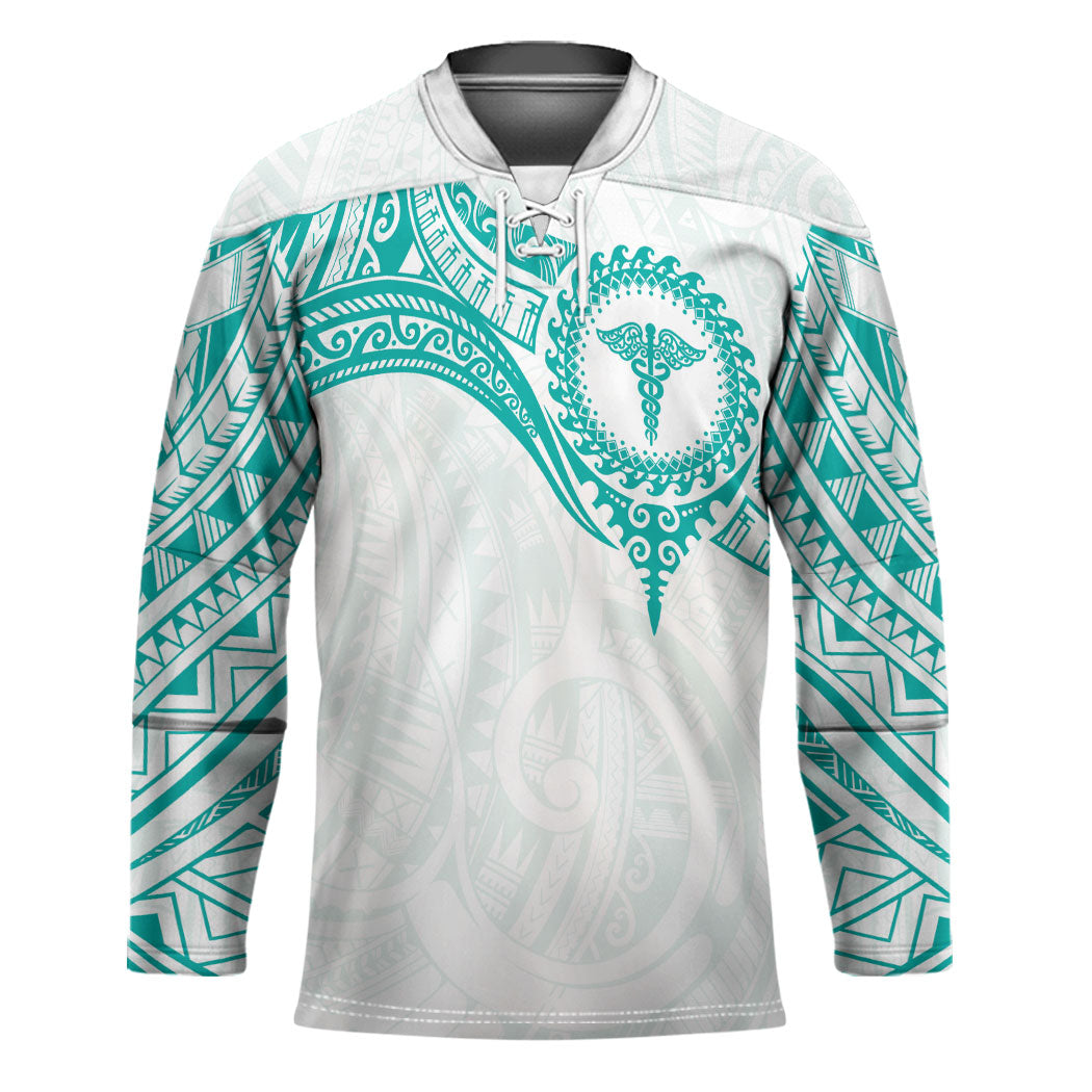 Personalised New Zealand Aotearoa Hockey Jersey Nurse Tribal Teal Version LT05 Unisex Teal - Polynesian Pride