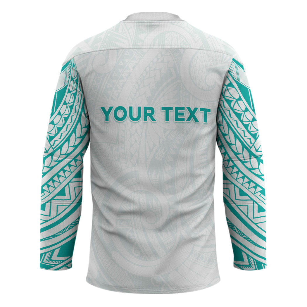 Personalised New Zealand Aotearoa Hockey Jersey Nurse Tribal Teal Version LT05 - Polynesian Pride