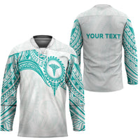 Personalised New Zealand Aotearoa Hockey Jersey Nurse Tribal Teal Version LT05 - Polynesian Pride