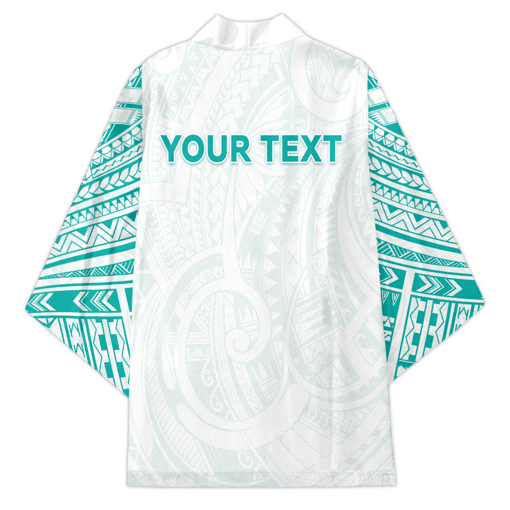 Personalised New Zealand Aotearoa Kimono Nurse Tribal Teal Version LT05 - Polynesian Pride