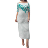 Personalised New Zealand Aotearoa Puletasi Nurse Tribal Teal Version