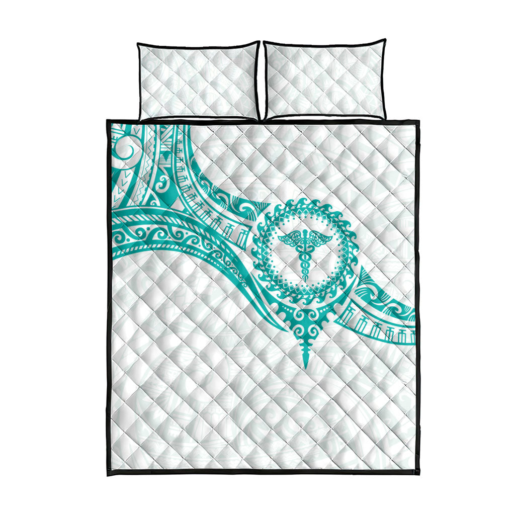 New Zealand Aotearoa Quilt Bed Set Nurse Tribal Teal Version LT05 - Polynesian Pride