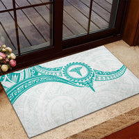 New Zealand Aotearoa Rubber Doormat Nurse Tribal Teal Version