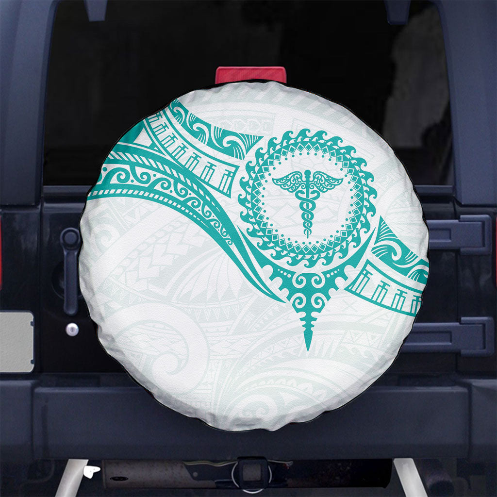 New Zealand Aotearoa Spare Tire Cover Nurse Tribal Teal Version