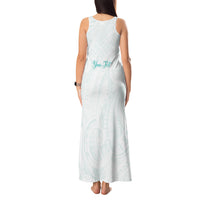 Personalised New Zealand Aotearoa Tank Maxi Dress Nurse Tribal Teal Version LT05 - Polynesian Pride
