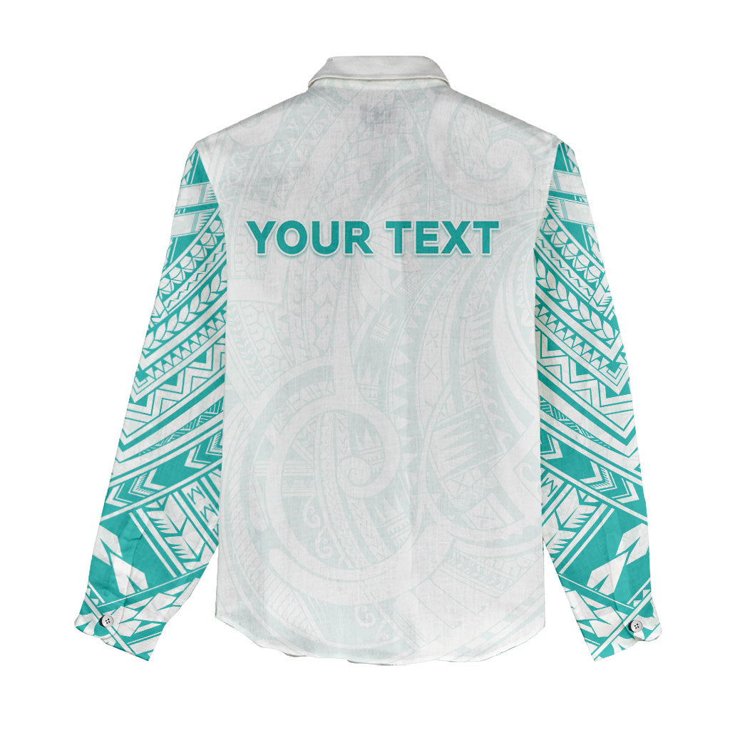 Personalised New Zealand Aotearoa Women Casual Shirt Nurse Tribal Teal Version