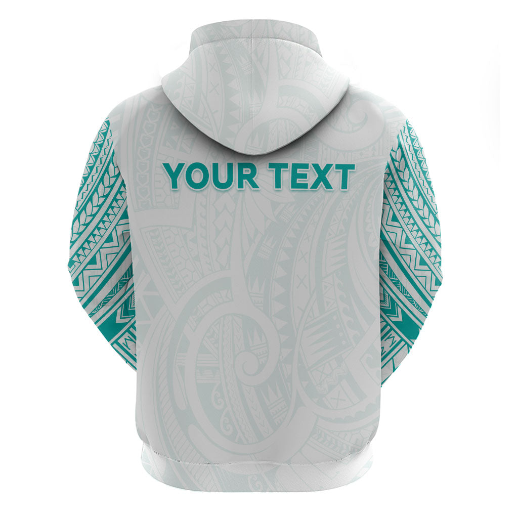Personalised New Zealand Aotearoa Zip Hoodie Nurse Tribal Teal Version