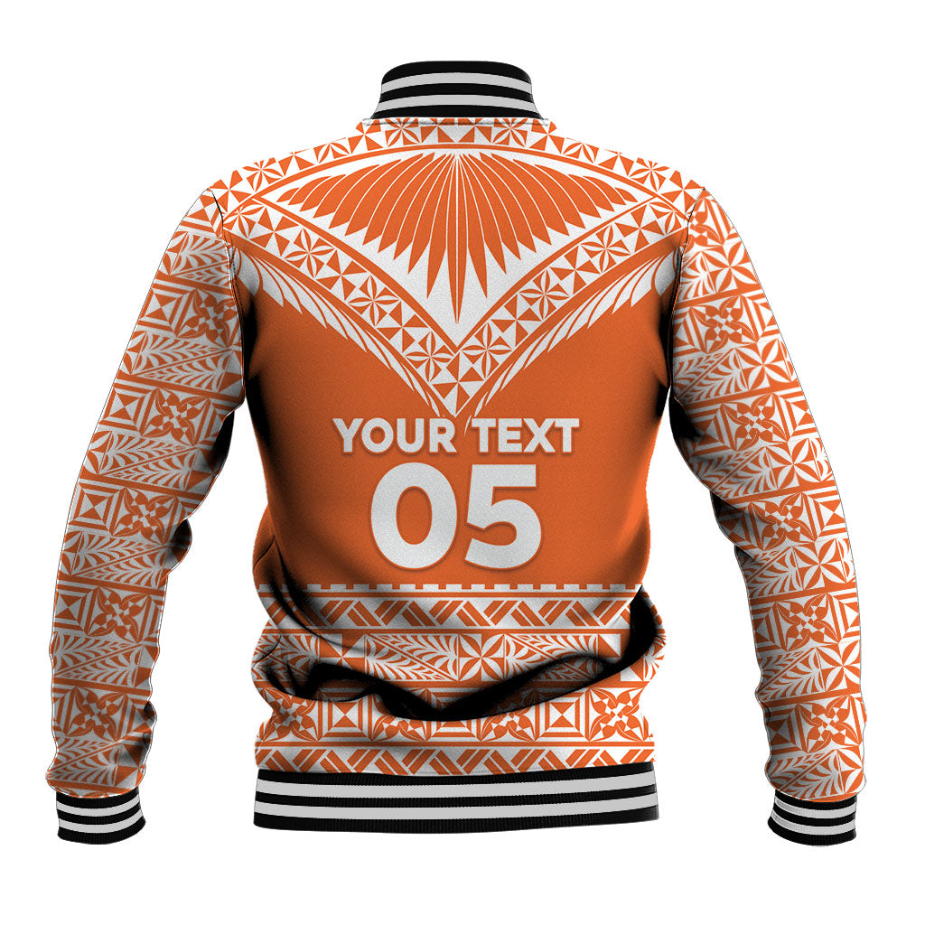 Personalised Tonga Tailulu College Baseball Jacket Tongan Kupesi Pattern