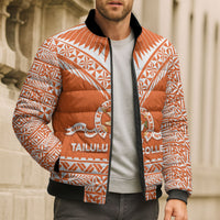 Personalised Tonga Tailulu College Bomber Puffer Jacket Tongan Kupesi Pattern