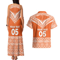 Personalised Tonga Tailulu College Couples Matching Tank Maxi Dress and Hawaiian Shirt Tongan Kupesi Pattern LT05 - Polynesian Pride