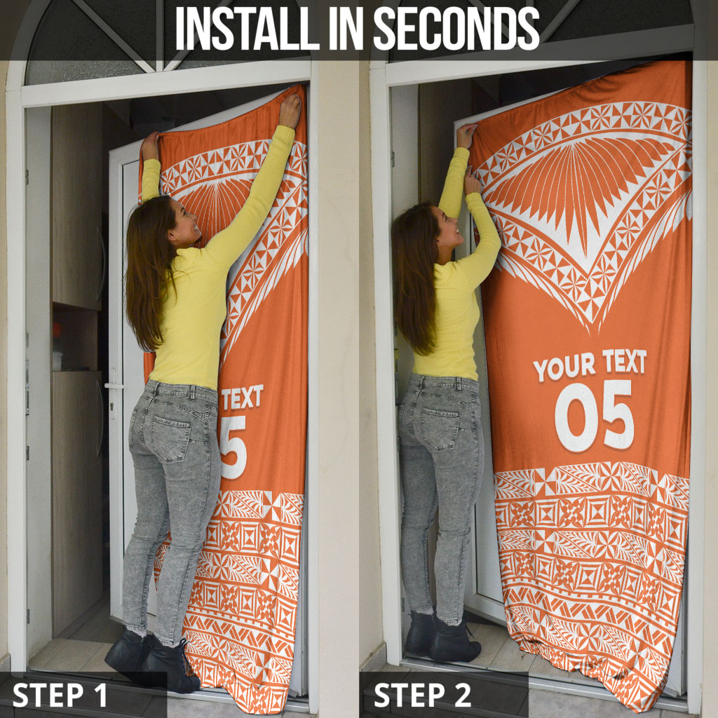 Personalised Tonga Tailulu College Door Cover Tongan Kupesi Pattern