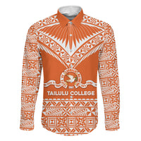 Personalised Tonga Tailulu College Family Matching Long Sleeve Bodycon Dress and Hawaiian Shirt Tongan Kupesi Pattern