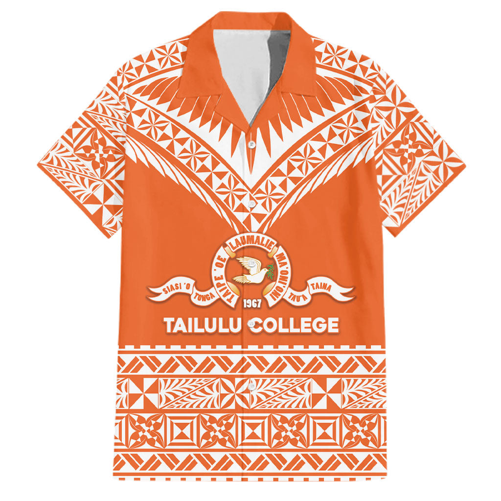 Personalised Tonga Tailulu College Family Matching Mermaid Dress and Hawaiian Shirt Tongan Kupesi Pattern