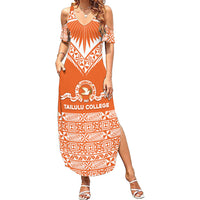 Personalised Tonga Tailulu College Family Matching Summer Maxi Dress and Hawaiian Shirt Tongan Kupesi Pattern