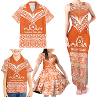Personalised Tonga Tailulu College Family Matching Tank Maxi Dress and Hawaiian Shirt Tongan Kupesi Pattern