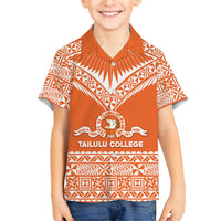 Personalised Tonga Tailulu College Kid Hawaiian Shirt Tongan Kupesi Pattern