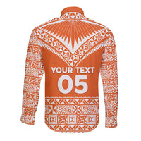 Personalised Tonga Tailulu College Long Sleeve Button Shirt Tongan Kupesi Pattern
