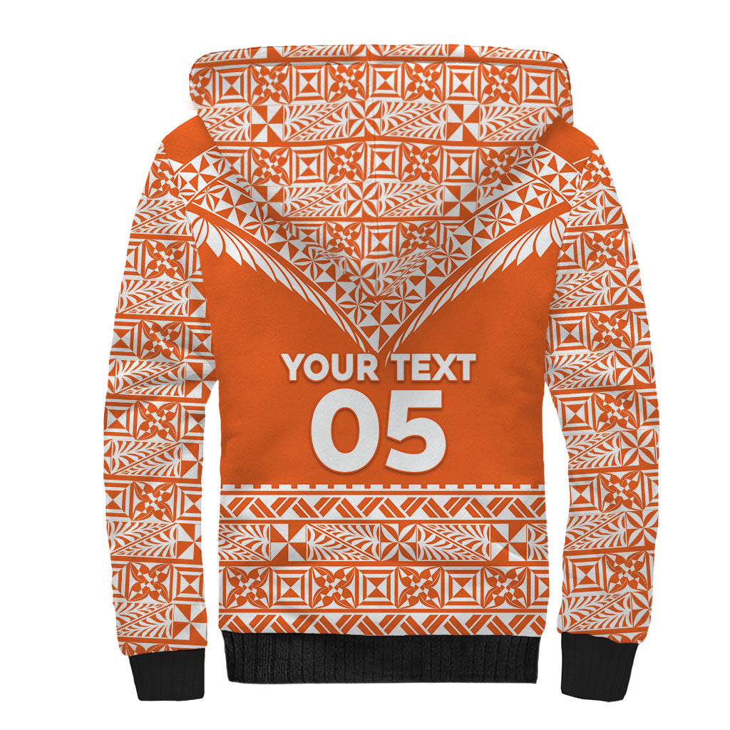 Personalised Tonga Tailulu College Sherpa Hoodie Tongan Kupesi Pattern