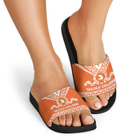Tonga Tailulu College Slide Sandals Tongan Kupesi Pattern