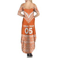 Personalised Tonga Tailulu College Summer Maxi Dress Tongan Kupesi Pattern