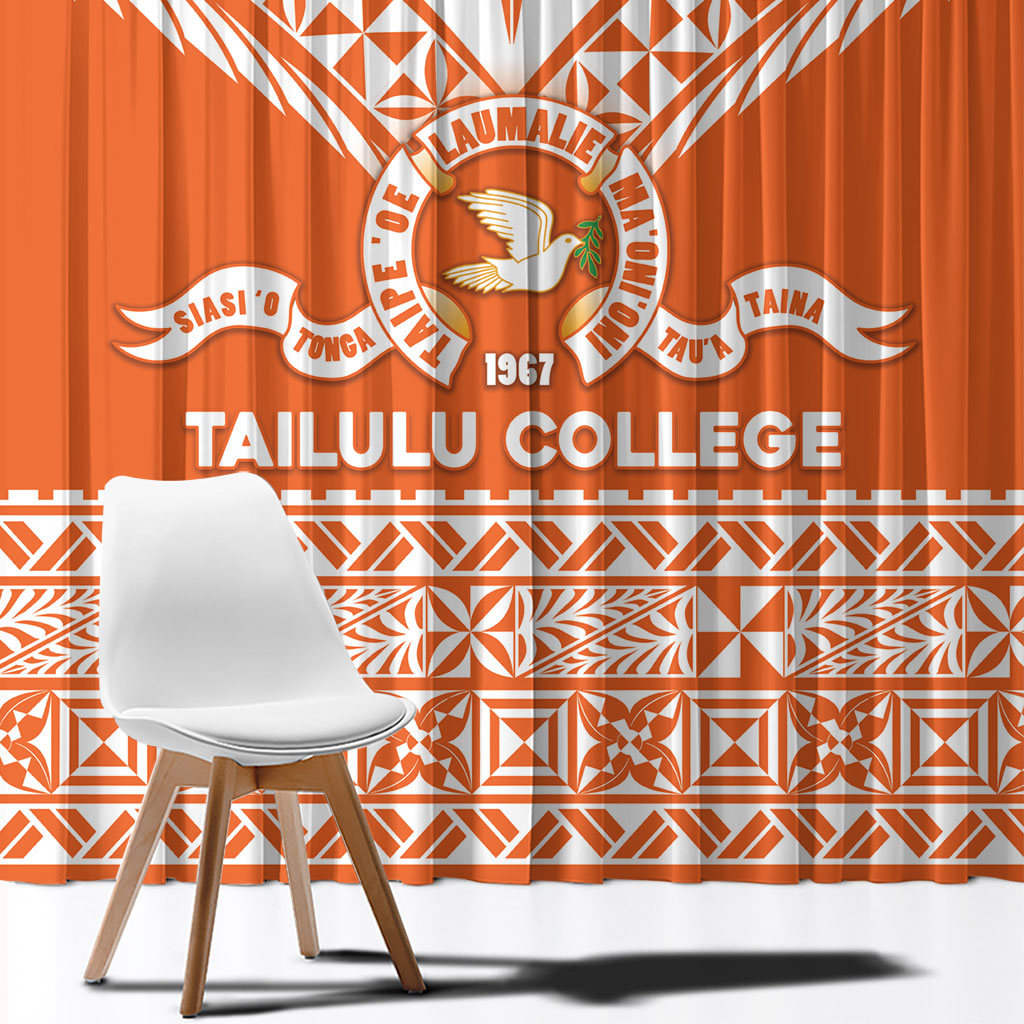 Tonga Tailulu College Window Curtain Tongan Kupesi Pattern