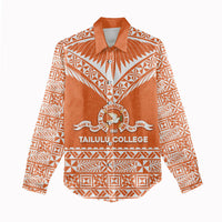 Personalised Tonga Tailulu College Women Casual Shirt Tongan Kupesi Pattern