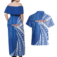 Personalised Hawaii 808 Couples Matching Off Shoulder Maxi Dress and Hawaiian Shirt Unique Style