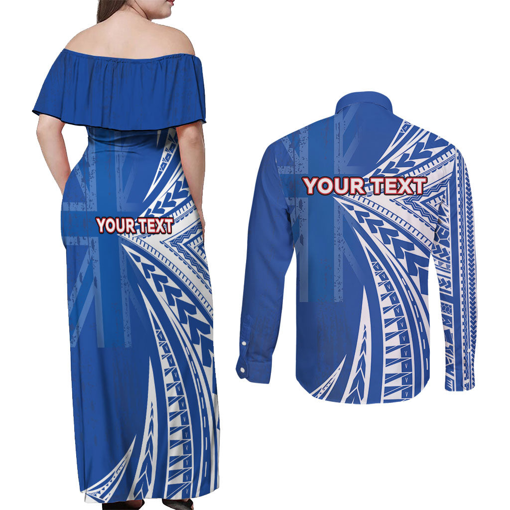 Personalised Hawaii 808 Couples Matching Off Shoulder Maxi Dress and Long Sleeve Button Shirt Unique Style