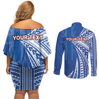 Personalised Hawaii 808 Couples Matching Off Shoulder Short Dress and Long Sleeve Button Shirt Unique Style