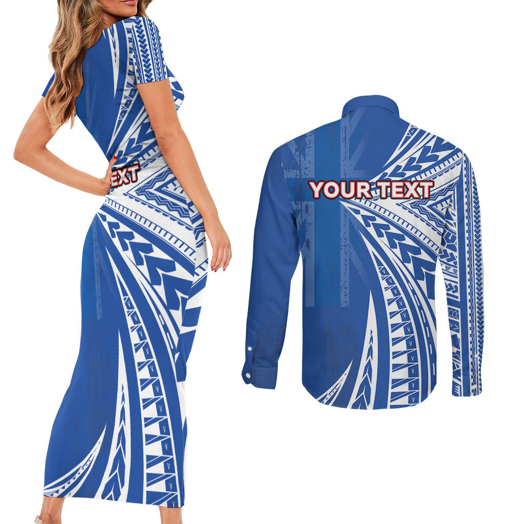 Personalised Hawaii 808 Couples Matching Short Sleeve Bodycon Dress and Long Sleeve Button Shirt Unique Style