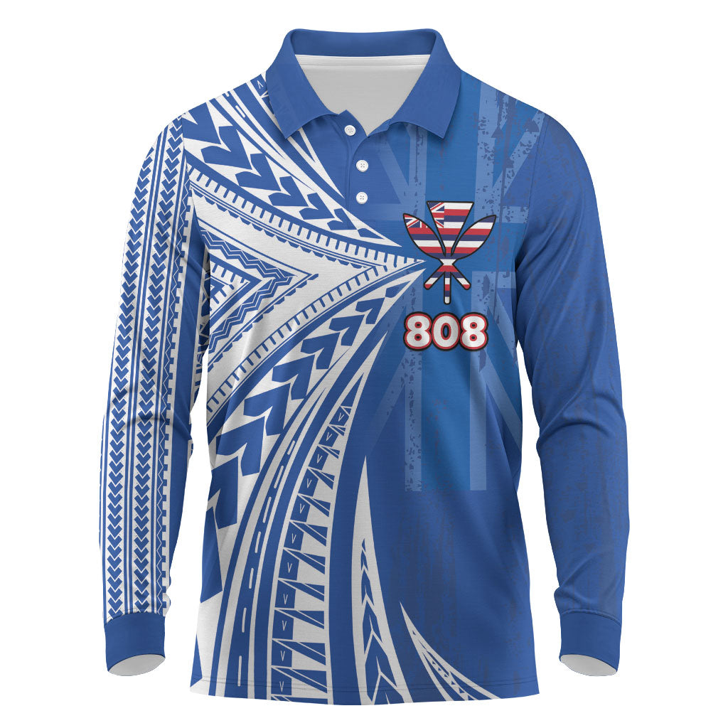 Personalised Hawaii 808 Long Sleeve Polo Shirt Unique Style
