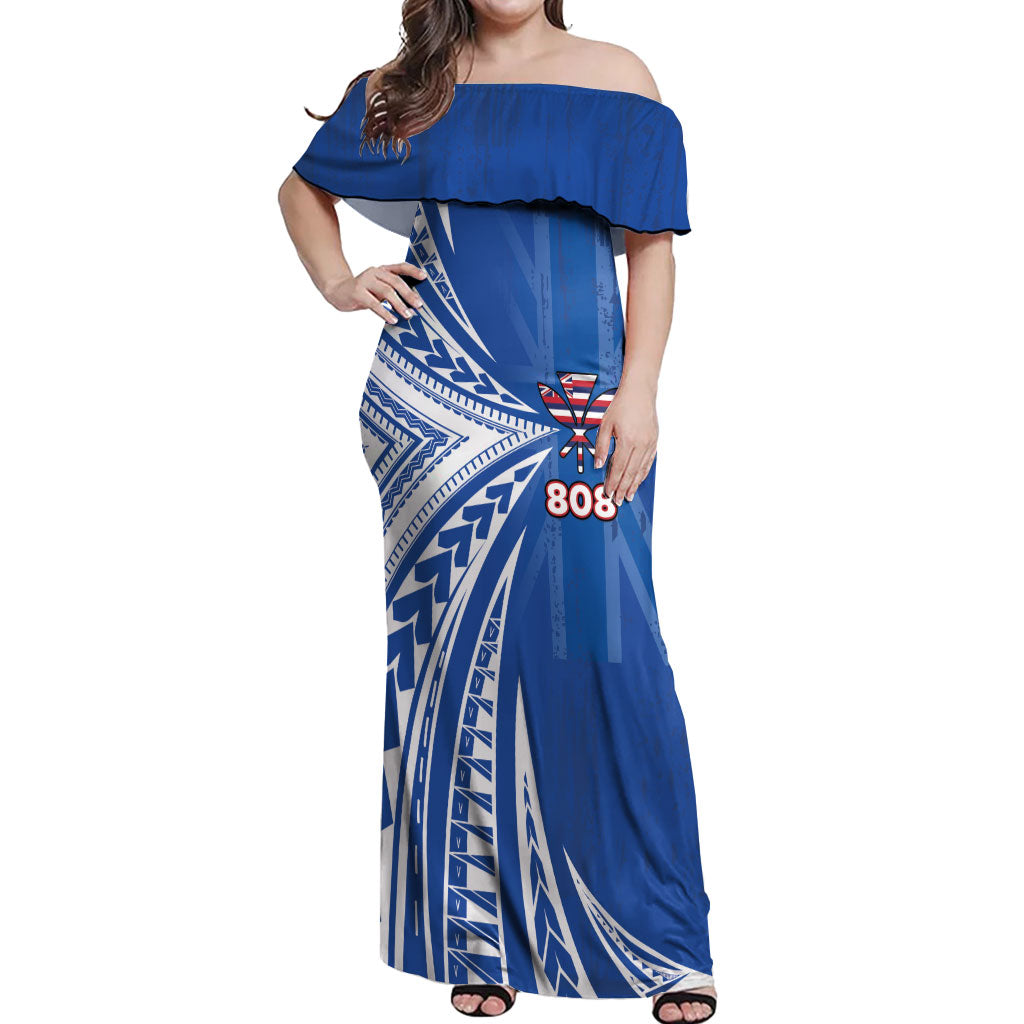 Personalised Hawaii 808 Off Shoulder Maxi Dress Unique Style