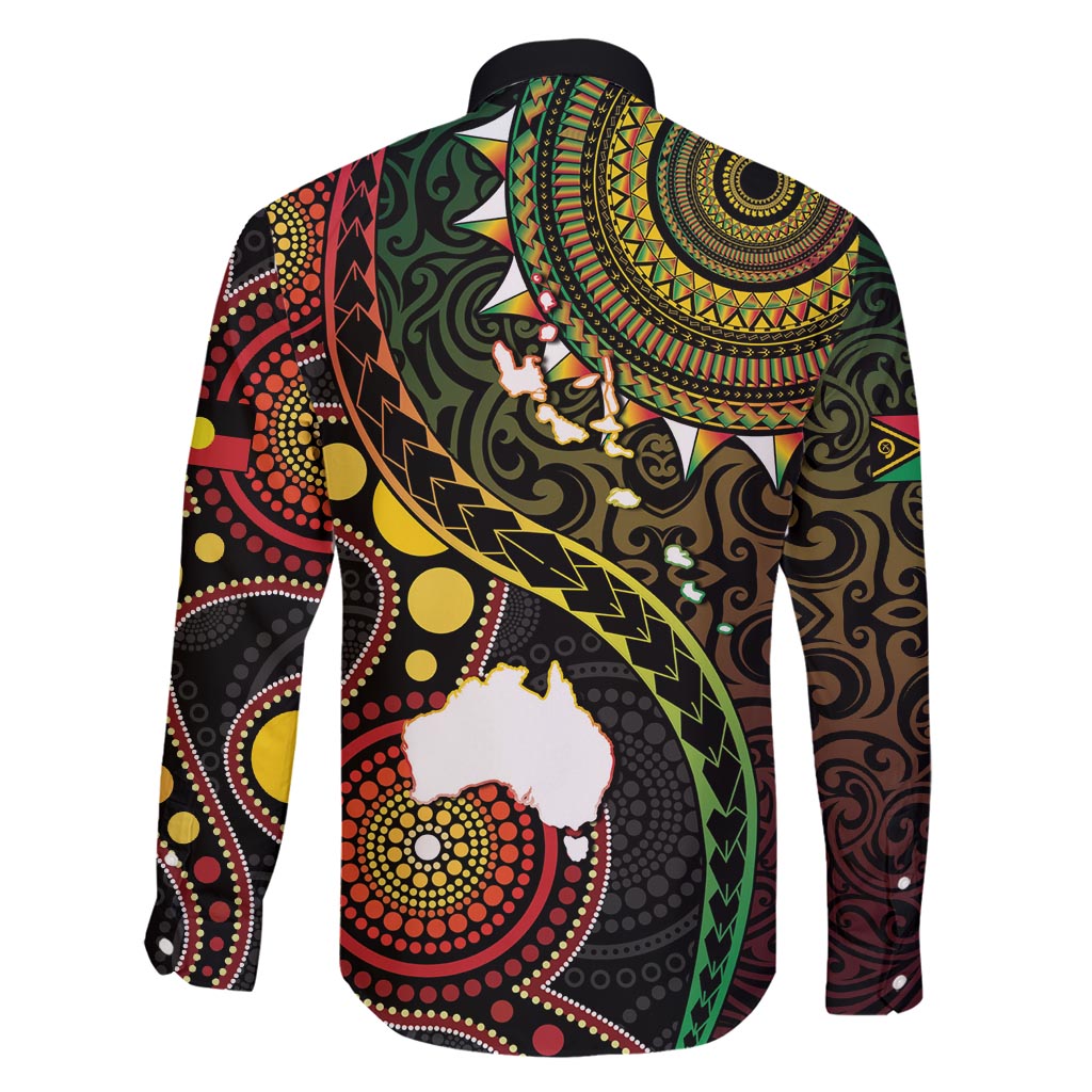 Vanuatu And Australia Aboriginal Family Matching Mermaid Dress and Hawaiian Shirt Iguana And Kangaroo Together