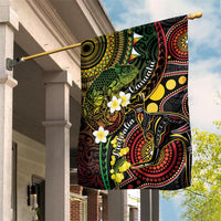 Vanuatu And Australia Aboriginal Garden Flag Iguana And Kangaroo Together