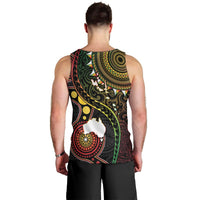 Vanuatu And Australia Aboriginal Men Tank Top Iguana And Kangaroo Together