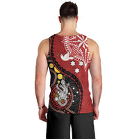 Tonga Ngatu And Australia Aboriginal Men Tank Top Tongan Dove And Kangaroo Together