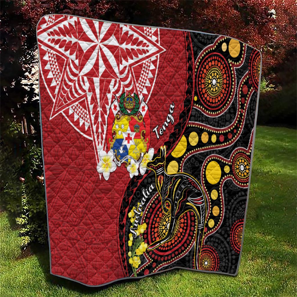 Tonga Ngatu And Australia Aboriginal Quilt Tongan Dove And Kangaroo Together LT05 - Polynesian Pride