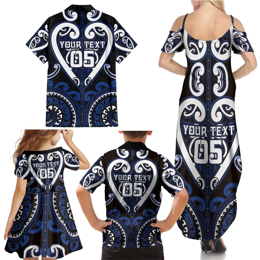 Custom Aotearoa Ngati Tuwharetoa Family Matching Summer Maxi Dress and Hawaiian Shirt Maori Tribal Pattern