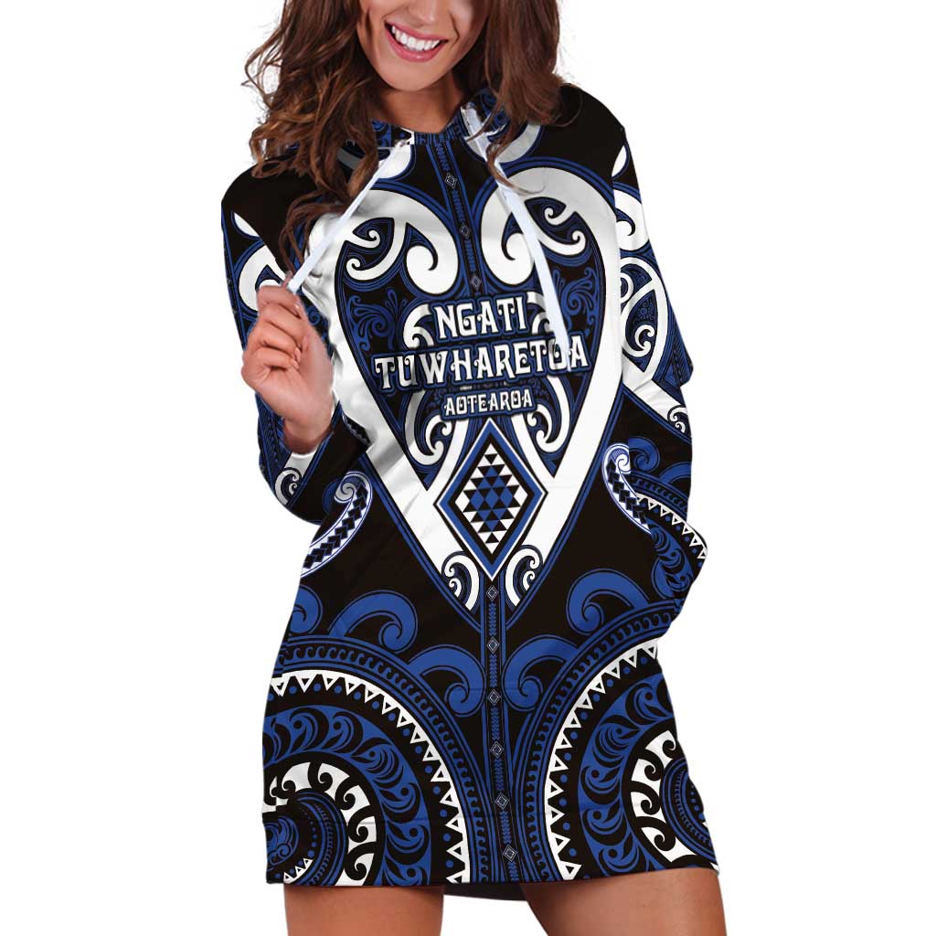 Custom Aotearoa Ngati Tuwharetoa Hoodie Dress Maori Tribal Pattern