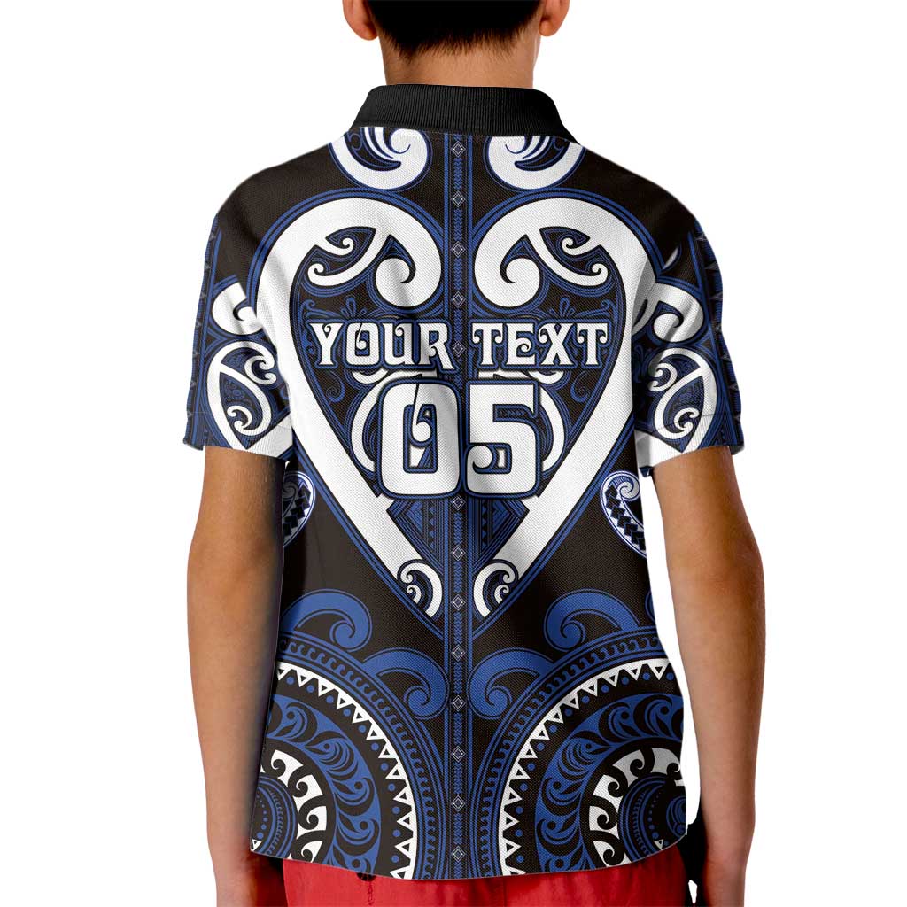 Custom Aotearoa Ngati Tuwharetoa Kid Polo Shirt Maori Tribal Pattern
