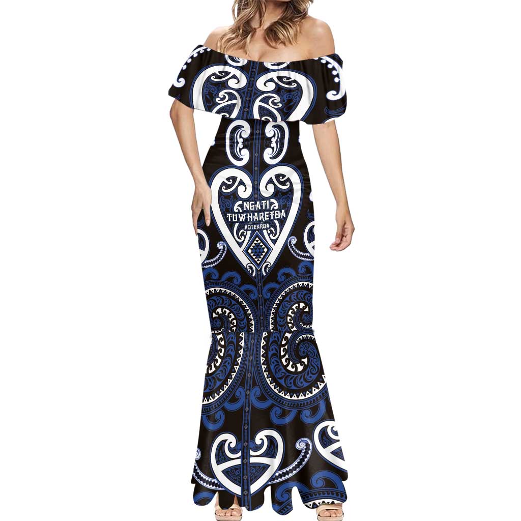 Custom Aotearoa Ngati Tuwharetoa Mermaid Dress Maori Tribal Pattern