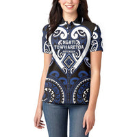 Custom Aotearoa Ngati Tuwharetoa Women Polo Shirt Maori Tribal Pattern