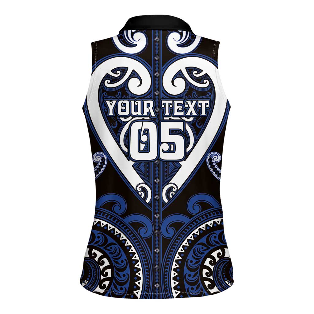 Custom Aotearoa Ngati Tuwharetoa Women Sleeveless Polo Shirt Maori Tribal Pattern