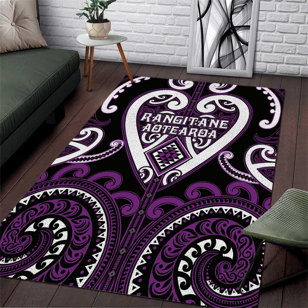 Aotearoa Rangitane Area Rug Maori Tribal Pattern