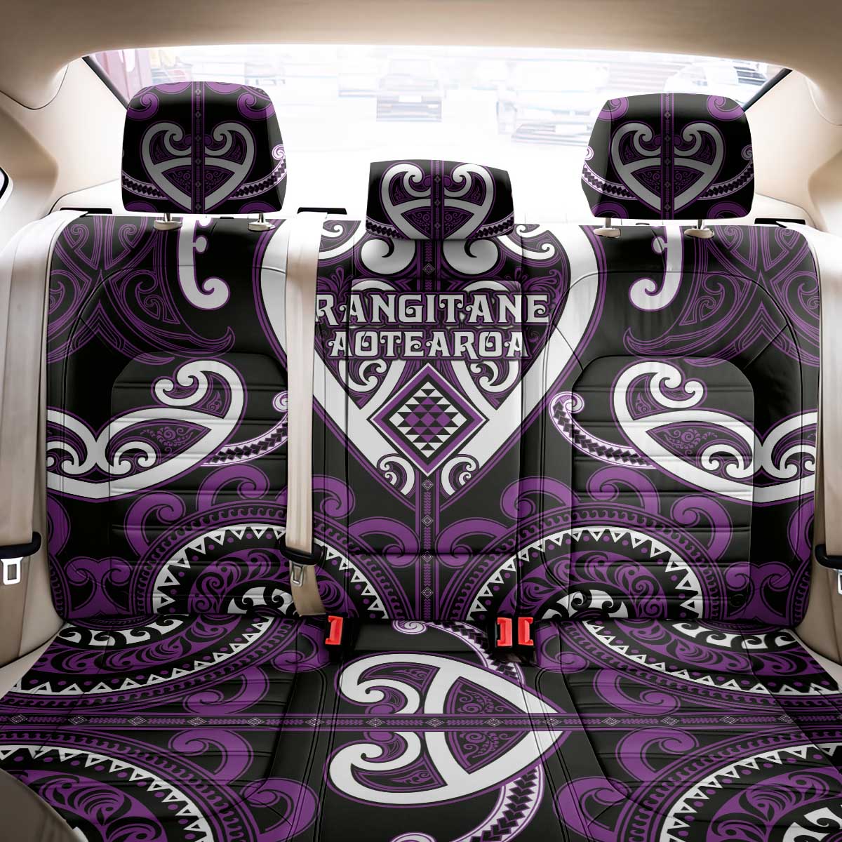 Aotearoa Rangitane Back Car Seat Cover Maori Tribal Pattern