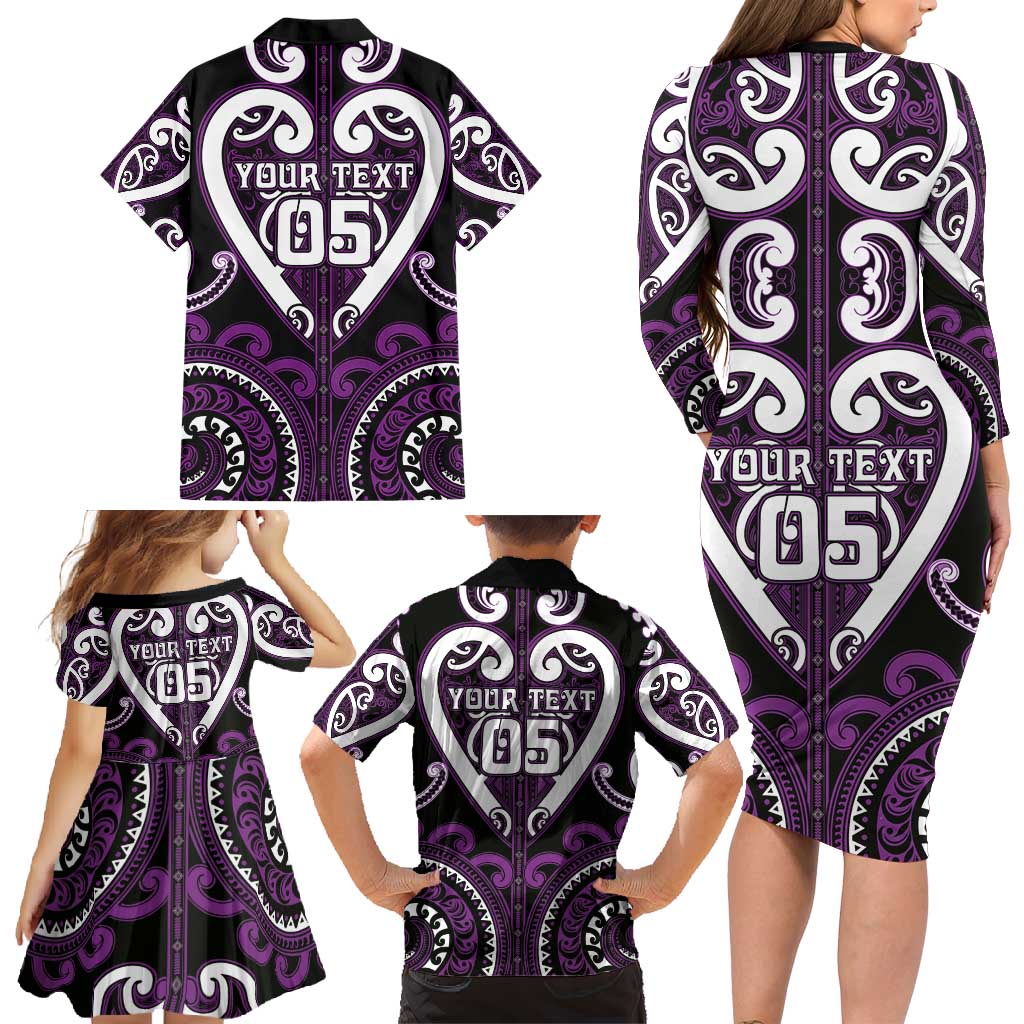 Custom Aotearoa Rangitane Family Matching Long Sleeve Bodycon Dress and Hawaiian Shirt Maori Tribal Pattern