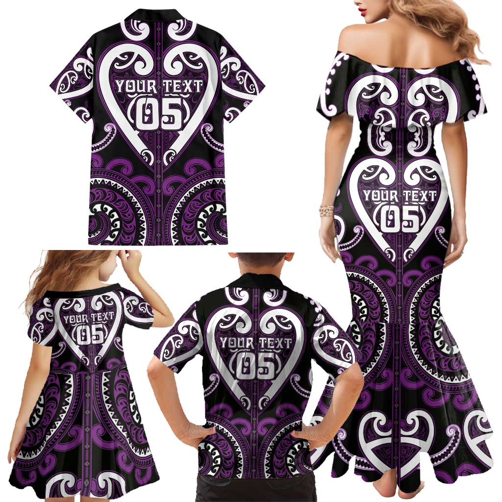 Custom Aotearoa Rangitane Family Matching Mermaid Dress and Hawaiian Shirt Maori Tribal Pattern