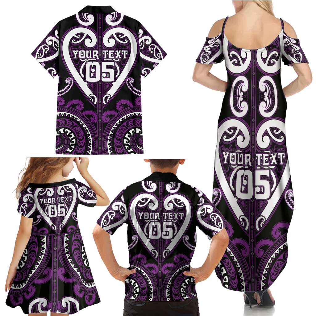 Custom Aotearoa Rangitane Family Matching Summer Maxi Dress and Hawaiian Shirt Maori Tribal Pattern