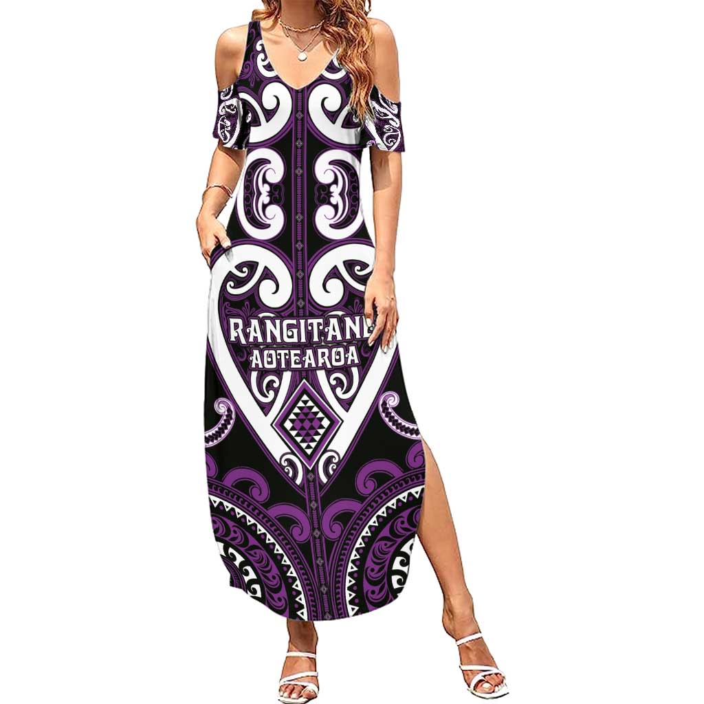 Custom Aotearoa Rangitane Family Matching Summer Maxi Dress and Hawaiian Shirt Maori Tribal Pattern