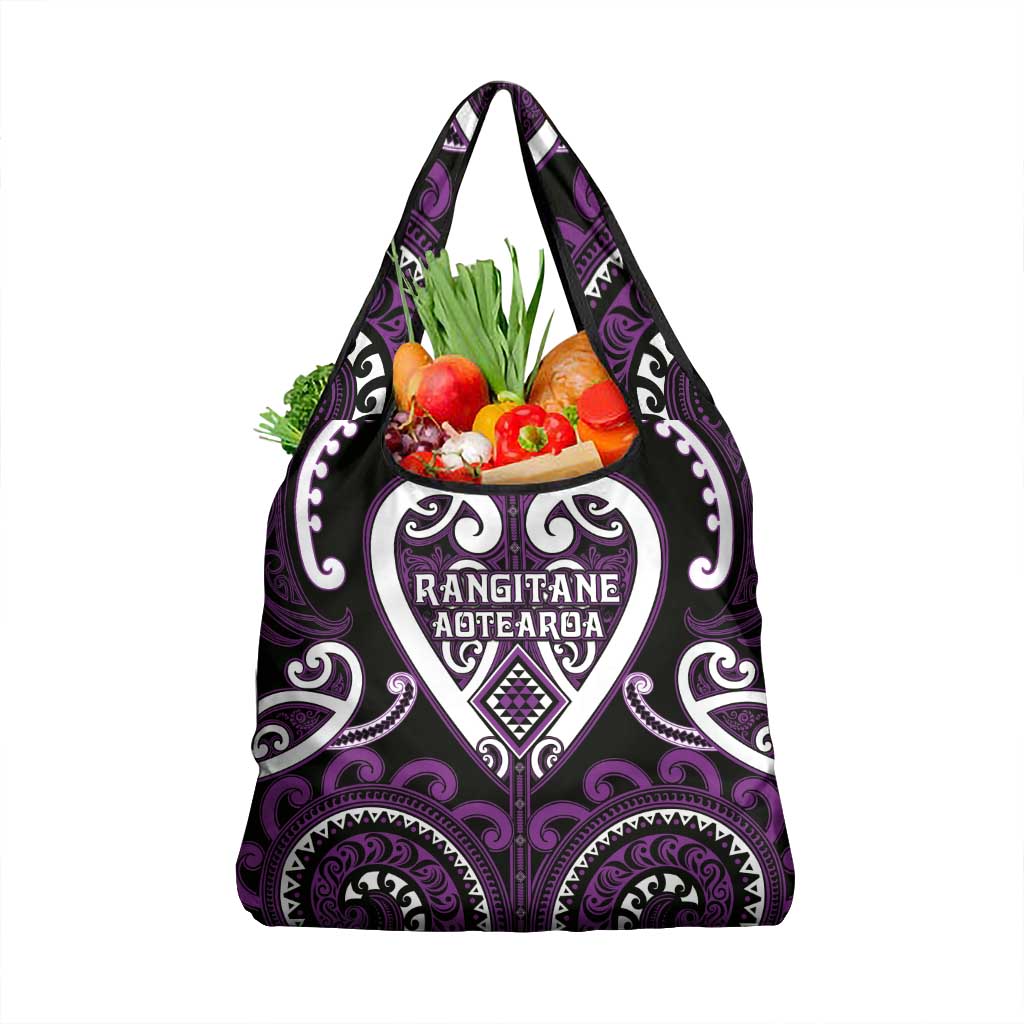 Aotearoa Rangitane Grocery Bag Maori Tribal Pattern